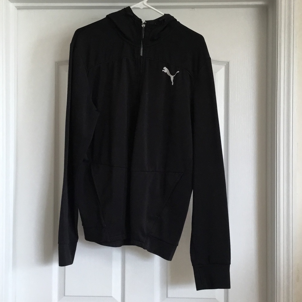 Puma Hooded  Men's Black Zip-Up lightweight jacket